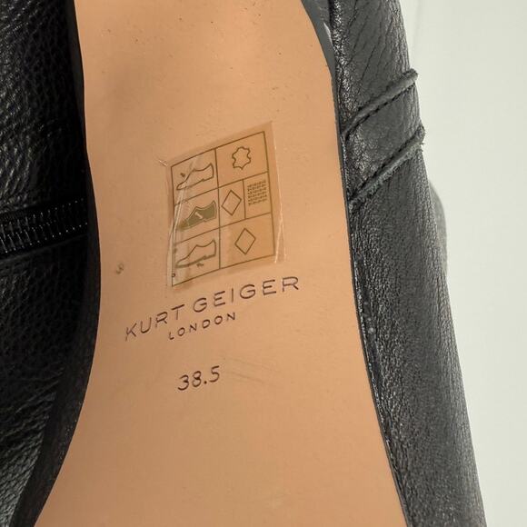NEW Kurt Geiger Soho Pebbled Leather Side Zip Ankle Booties Black Size 38.5 - Picture 8 of 10